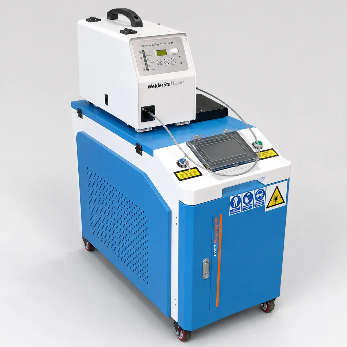 Urządzenie laserowe WLS-2000 z podajnikiem drutu na obudowie